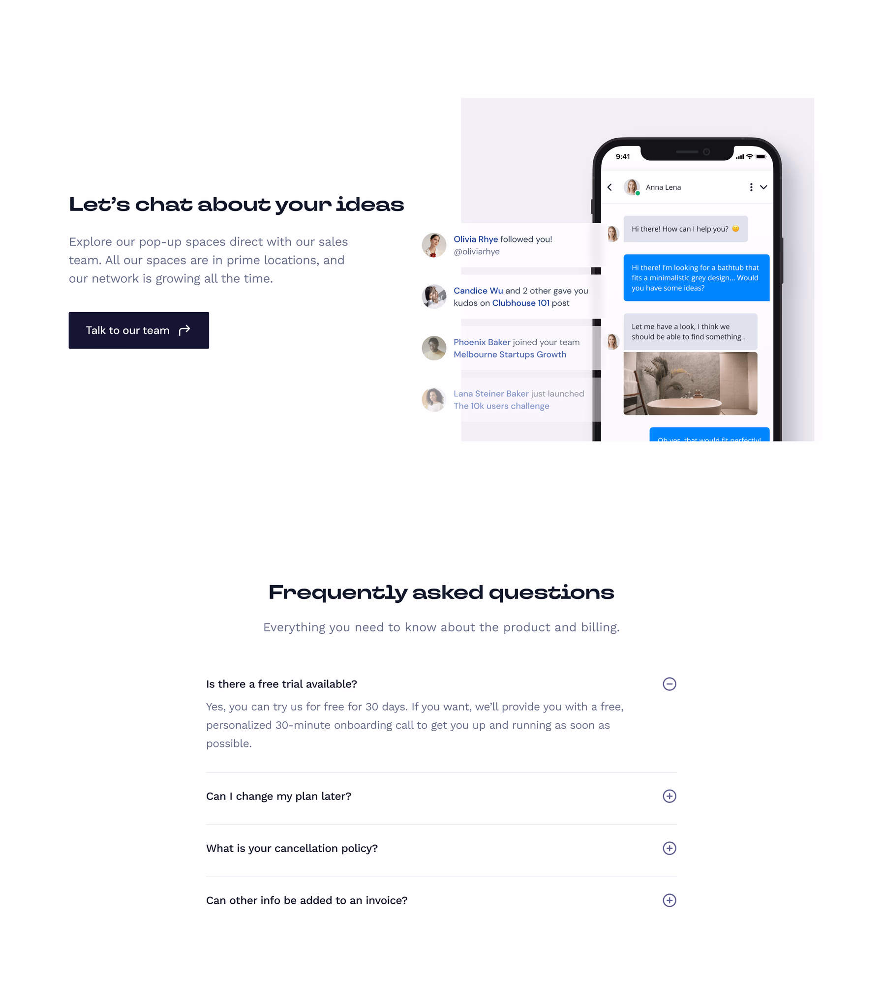Sook website: chat with our team and FAQ